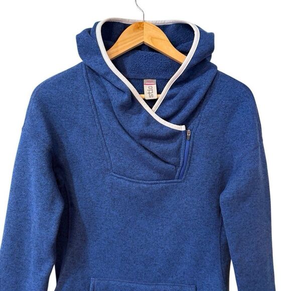 Stio Hoodie Womens Small Navy Sweetwater Fleece Thumbholes 1/4 Zip Sweatshirt - Picture 3 of 11